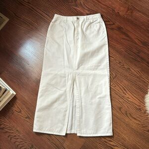 white denim maxi skirt